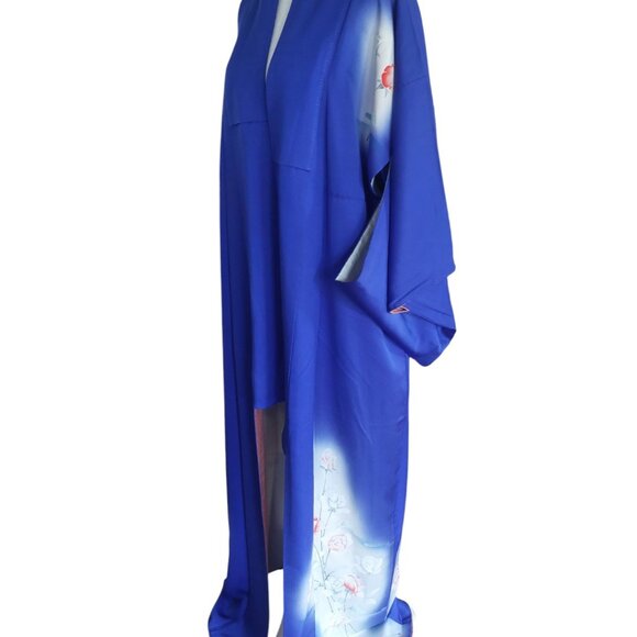 Vibrant Blue Women's Kimono - Picture 4 of 6